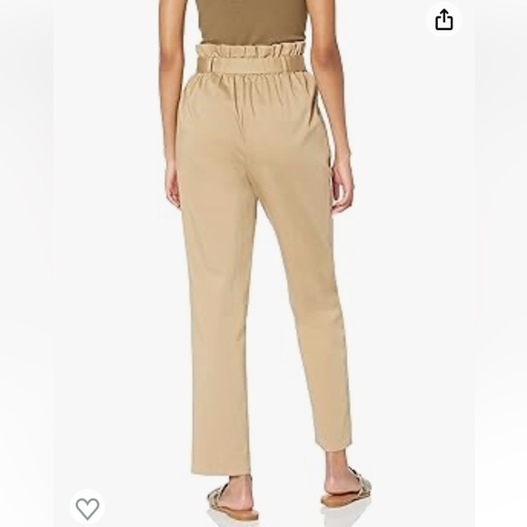 THE DROP Pamela Pull-On Belted Pant High Waisted Curds & Whey Khaki NEW Small - Picture 3 of 11